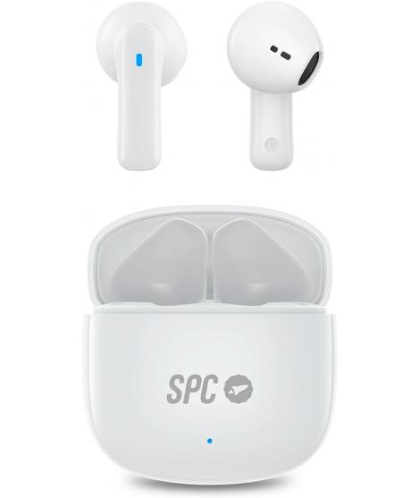 SPC Auriculares True Wireless Zion 2 Play - Autonomia 28 Horas - Base de Carga USB-C - Control por Toques - Compatible con Asist