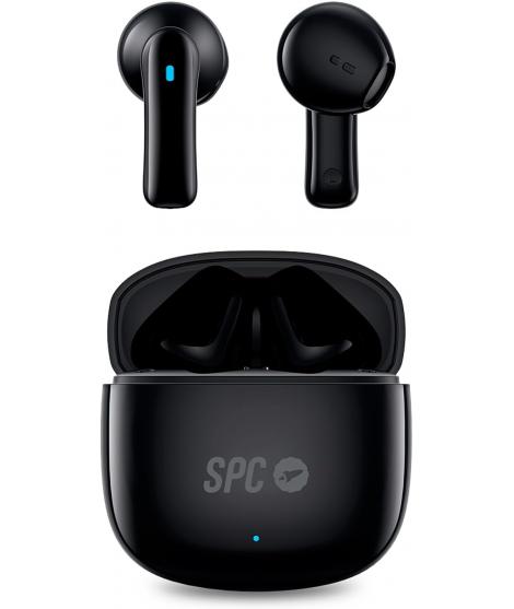 SPC Auriculares True Wireless Zion 2 Play - Autonomia 28 Horas - Base de Carga USB-C - Control por Toques - Compatible con Asist