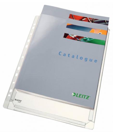 Esselte Fundas Fuelle Estandar A4 PVC Liso Multitaladro-11 - Capacidad 200 Hojas - Transparente (170 Micras)