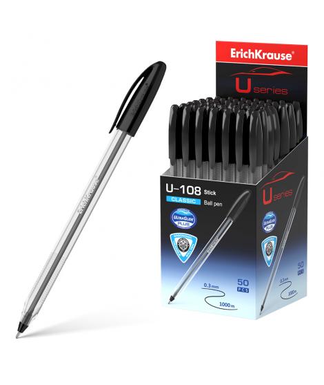 Erichkrause Boligrafo U-108 Classic Stick - Ultra Glide Technology - Tinta Color Negro