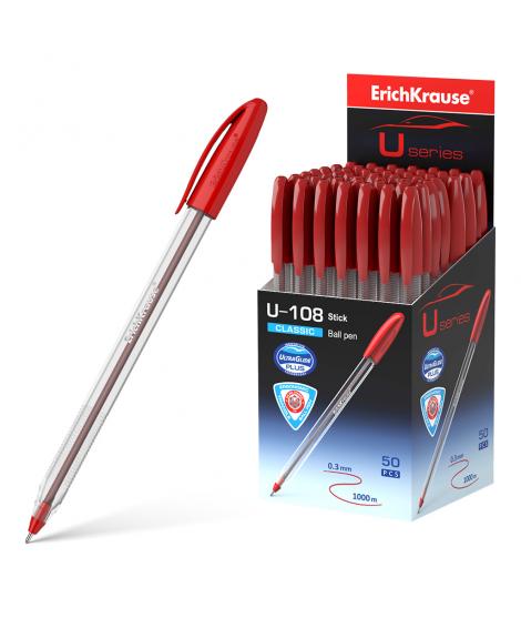 Erichkrause Boligrafo U-108 Classic Stick - Ultra Glide Technology - Tinta Roja