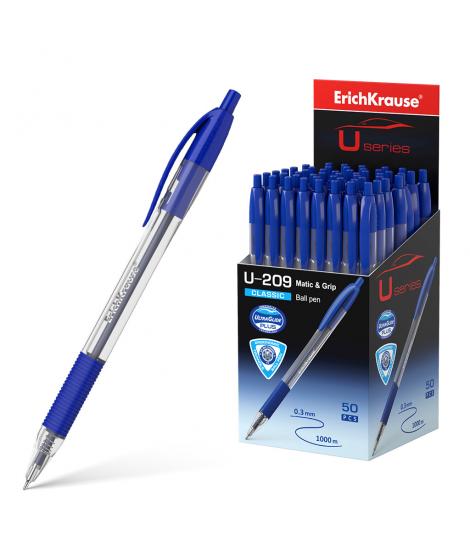 Erichkrause Boligrafo Automatico U-209 Classic Matic&Grip - Ultra Glide Technology - Tinta Color Azul