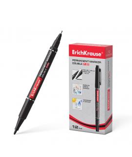 Erichkrause Double P-80 Doble Cara Marcador Permanente - Universal y Fineliner 2 en 1 - Tinta a Base de Alcohol Resistente al Ag