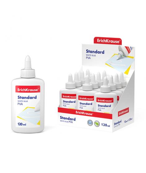 Erichkrause Cola Blanca Pva Standard - Aplicador Autolimpiante - Regulador de Intensidad - No Toxico - Resistente al Frio - Colo