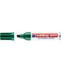 Edding 500 Rotulador Permanente - Punta Biselada - Trazo entre 2 y 7 mm. - Recargable - Secado Instantaneo - Color Verde