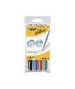 Bic Velleda 1741 Pack de 4 Rotuladores para Pizarra - Punta Media - Trazo de 1.4mm - Borrado Optimo - Colores Surtidos