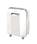 Fellowes LX201 Destructora de Papel Manual Microcorte P-5 - Destruye hasta 12 Hojas - Capacidad de la Papelera 22L - Color Blanc