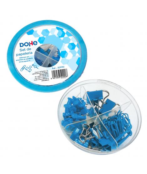 Dohe Combo Ovni Pack de Accesorios de Escritorio - 12 Pinzas de 15mm, 5 Pinzas de 19mm, 50 Clips de 28mm y 30 Push Pins de