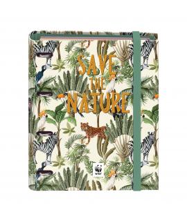 Dohe WWF Save the Nature Carpeta de 4 Anillas Formato A4 con Recambio de 100 Hojas - 4 Separadores Polipropileno de Colores - Ci