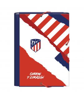 Dohe Atletico de Madrid Coraje y Corazon Carpeta de Carton Forrado Plastificado - 3 Solapas - Tamaño Folio - Guardas Impresas - 