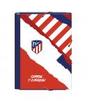 Dohe Atletico de Madrid Coraje y Corazon Carpeta de Carton Forrado Plastificado - 3 Solapas - Tamaño Folio - Guardas Impresas - 