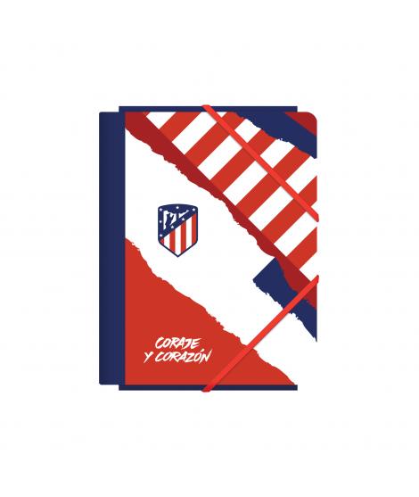 Dohe Atletico de Madrid Coraje y Corazon Carpeta de Carton Contracolado Plastificado - 3 Solapas - Tamaño A5 - Guardas Impresas 