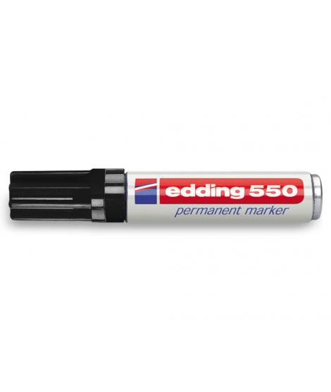 Edding 550 Rotulador Permanente - Punta Redonda - Trazo entre 3 y 4 mm. - Recargable - Secado Rapido - Color Negro