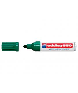 Edding 550 Rotulador Permanente - Punta Redonda - Trazo entre 3 y 4 mm. - Recargable - Secado Rapido - Color Verde