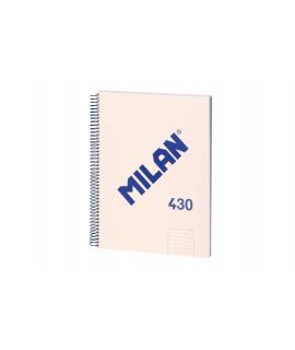 Milan Cuaderno Espiral Formato A4 Pautado 7mm - 80 Hojas de 95 grm2 - Microperforado, 4 Taladros - Color Beige