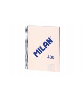 Milan Cuaderno Espiral Formato A4 Cuadricula 5x5mm - 80 Hojas de 95 grm2 - Microperforado, 4 Taladros - Color Beige