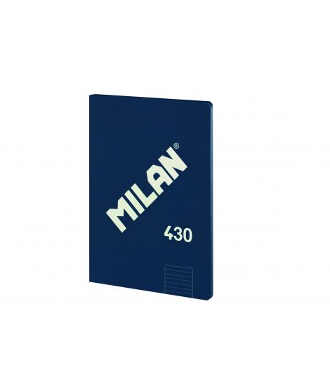 Milan Libreta Encolada Formato A4 Pautado 7mm - 48 Hojas de 95 gr/m2 - Microperforado - Tapa Blanda - Color Azul Oscuro