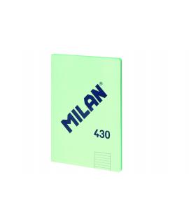 Milan Libreta Encolada Formato A4 Pautado 7mm - 48 Hojas de 95 grm2 - Microperforado - Tapa Blanda - Color Verde