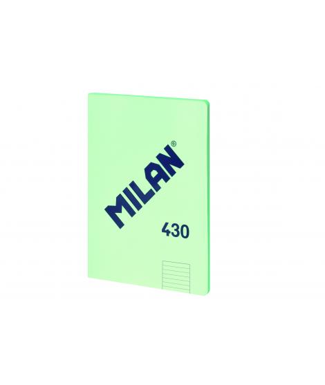 Milan Libreta Encolada Formato A4 Pautado 7mm - 48 Hojas de 95 gr/m2 - Microperforado - Tapa Blanda - Color Verde