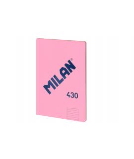 Milan Serie 1918 Libreta Encolada Formato A4 Pautado 7mm - 48 Hojas de 95 gr/m2 - Microperforado - Tapa Blanda - Color Rosa