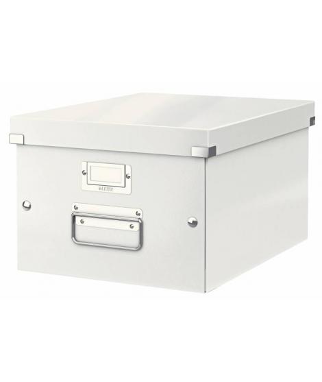 Leitz Caja Almacenaje Mediana Click & Store Wow - Montaje Rapido y Sencillo - Asas de Metal - Carton Blanco - Efecto Wow