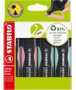 Stabilo Green Boss Pastel Pack de 4 Marcadores Fluorescentes - Fabricado con un 83% de Plastico Reciclado - Trazo entre 2 y 5mm 