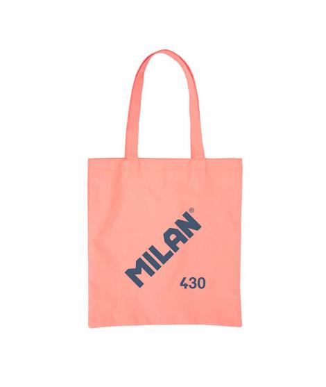 Milan Serie 1918 Tote Bag Bolsa de Tela - Tamaño 50x38x41cm - Asa Larga 27cm - Tejido 'ripstop' - Color Rosa