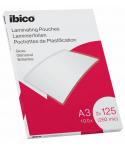 Ibico Caja de 100 Laminas de Plastificar Gloss A3 125 Micras  - Acabado Cristalino de Alto Brillo - Transparente