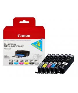 Canon PGI550/CLI551 Pack de 6 Cartuchos de Tinta Originales - 6496B005