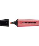 Stabilo Boss 70 Pastel Marcador Fluorescente - Trazo entre 2 y 5mm - Recargable - Tinta con Base de Agua - Color Rojo Coral Melo