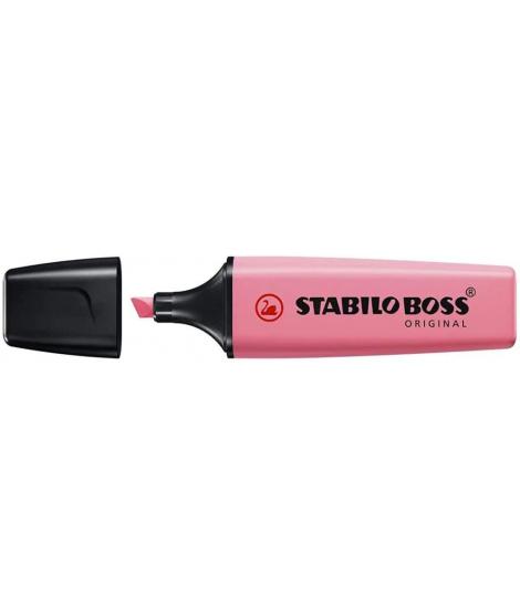 Stabilo Boss 70 Pastel Marcador Fluorescente - Trazo entre 2 y 5mm - Recargable - Tinta con Base de Agua - Color Rosa Cerezo en 