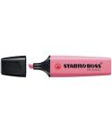 Stabilo Boss 70 Pastel Marcador Fluorescente - Trazo entre 2 y 5mm - Recargable - Tinta con Base de Agua - Color Rosa Cerezo en 