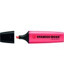 Stabilo Boss 70 Rotulador Marcador Fluorescente - Trazo entre 2 y 5mm - Recargable - Tinta con Base de Agua - Color Rojo Fluores