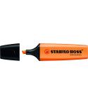 Stabilo Boss 70 Rotulador Marcador Fluorescente - Trazo entre 2 y 5mm - Recargable - Tinta con Base de Agua - Color Naranja Fluo