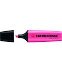 Stabilo Boss 70 Rotulador Marcador Fluorescente - Trazo entre 2 y 5mm - Recargable - Tinta con Base de Agua - Color Rosa Fluores