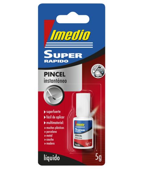 Imedio Super Rapido Pegamento Instantaneo Bote con Pincel de 5gr - Transparente - Multimaterial