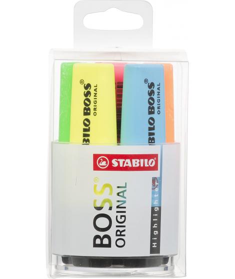 Stabilo Boss 70 Pack de 6 Marcadores Fluorescentes - Trazo entre 2 y 5mm - Recargable - Tinta con Base de Agua - Colores Surtido