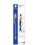 Staedtler Graphite 777 1 Portaminas 0.5mm + 1 Tubo de Minas HB - Cuerpo Engomado - Guia de Mina Antirrotura - Colores Surtidos