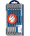 Staedtler Mars Technico 780 Pack de 6 Portaminas Tecnicos - Mina de 2mm - Zona de Agarre Hecha en Metal - Sacapuntas Integrado e