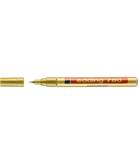 Edding 780 Rotulador Permanente de Tinta Opaca - Punta Redonda - Trazo 0.8mm - Puntas de Recambio Disponibles - Secado Rapido