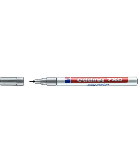 Edding 780 Rotulador Permanente de Tinta Opaca - Punta Redonda - Trazo 0.8mm - Puntas de Recambio Disponibles - Secado Rapido - 