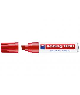 Edding 800 Rotulador Permanente - Punta Biselada - Trazo entre 4 y 12 mm. - Recargable - Secado Instantaneo - Color Rojo