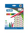 Milan Pack de 12 Rotuladores - Punta Fina de 2mm - Tinta al Agua - Lavable - Colores Surtidos