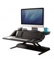 Fellowes Sit-Stand Lotus DX Estacion de Trabajo - Ajustable en Altura - Puertos USB - Carga Inalambrica - Color Negro