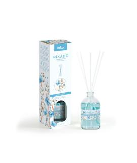 Prady Ambientador Mikado Algodon - Frasco de Cristal 100 ml y Varitas Difusoras