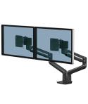 Fellowes Tallo Brazo para Monitor Doble - Brazo giratorio de 270º - Sistema con Muelle de Gas - Hasta 9kg - Color Negro