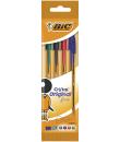 Bic Cristal Original Fine Pack de 4 Boligrafos de Bola - Punta Redonda de 0.8mm - Trazo de 0.30mm - Tinta con Base de Aceite - T