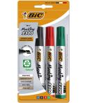 Bic Marking 2300 Ecolutions Pack de 4 Rotuladores Permanentes - Punta Biselada - Tinta con Base de Alcohol - Ecologico -