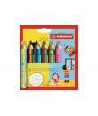 Stabilo Woddy 3 en 1 Duo Pack de 6 Lapices de Colores + Sacapuntas - Mina 2 Colores XXL 10mm - Lapiz de Color, Cera Acuarela, T