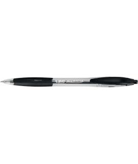 Bic Atlantis Classic Boligrafo Retractil - Punta de 1mm - Cuerpo Transparente con Grip - Color Negro